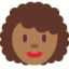 woman: medium-dark skin tone, curly hair