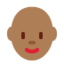 woman: medium-dark skin tone, bald