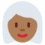 woman: medium-dark skin tone, white hair