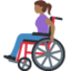 woman in manual wheelchair: medium-dark skin tone