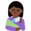 woman feeding baby: dark skin tone