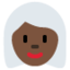 woman: dark skin tone, white hair