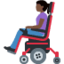 woman in motorized wheelchair: dark skin tone