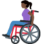 woman in manual wheelchair: dark skin tone