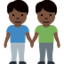 men holding hands: dark skin tone