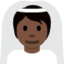 person with veil: dark skin tone