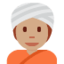 person wearing turban: medium skin tone