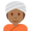 person wearing turban: medium-dark skin tone