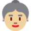 old woman: medium-light skin tone