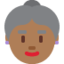 old woman: medium-dark skin tone