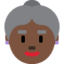 old woman: dark skin tone