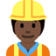 construction worker: dark skin tone