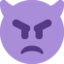 angry face with horns