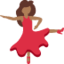 woman dancing: medium-dark skin tone