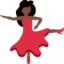 woman dancing: dark skin tone