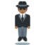 person in suit levitating: medium-dark skin tone