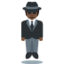 person in suit levitating: dark skin tone