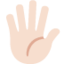 hand with fingers splayed: light skin tone