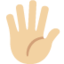 hand with fingers splayed: medium-light skin tone