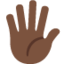 hand with fingers splayed: dark skin tone