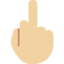 middle finger: medium-light skin tone