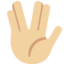 vulcan salute: medium-light skin tone