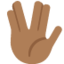 vulcan salute: medium-dark skin tone