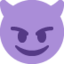 smiling face with horns