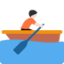 person rowing boat: light skin tone