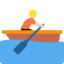 person rowing boat: medium-light skin tone