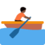 person rowing boat: dark skin tone