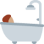 person taking bath: medium skin tone