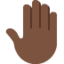 raised back of hand: dark skin tone