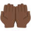 palms up together: dark skin tone