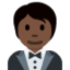 person in tuxedo: dark skin tone