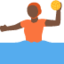 person playing water polo: dark skin tone