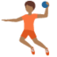 person playing handball: medium-dark skin tone