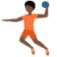 person playing handball: dark skin tone