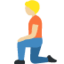 person kneeling: medium-light skin tone