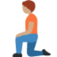 person kneeling: medium skin tone