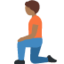 person kneeling: medium-dark skin tone