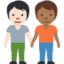 people holding hands: light skin tone, medium-dark skin tone