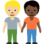 people holding hands: medium-light skin tone, dark skin tone