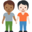 people holding hands: medium-dark skin tone, light skin tone