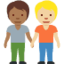 people holding hands: medium-dark skin tone, medium-light skin tone