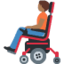 person in motorized wheelchair: medium-dark skin tone