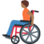 person in manual wheelchair: medium-dark skin tone