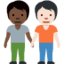 people holding hands: dark skin tone, light skin tone