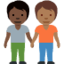 people holding hands: dark skin tone, medium-dark skin tone