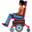 person in motorized wheelchair: dark skin tone